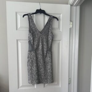 Marineblu Sparkling Silver Mini Dress